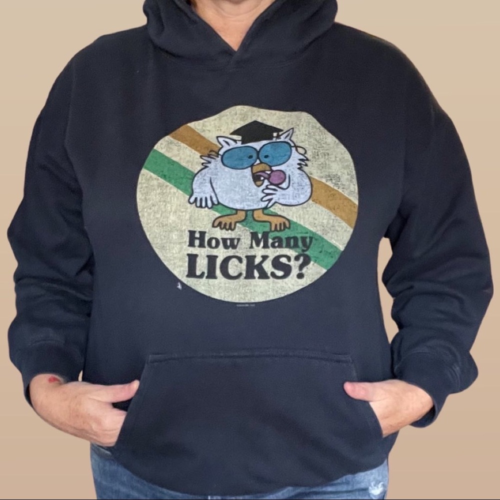 Tootsie Pop Mr Owl Navy Blue Hoodie Sweatshirt sz XL